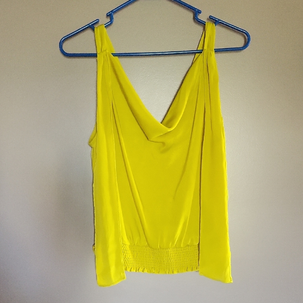 Anthropologie Yellow Tank Top With Tie Detail